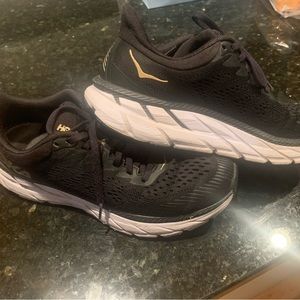 Gently Used condition, Hoka One’s Womens shoes, black, size 7.5